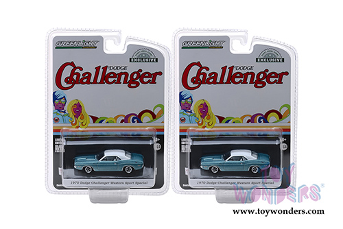 Greenlight - Dodge Challenger Western Sport Special (1970, 1/64 scale diecast model car, Blue) 29986/48