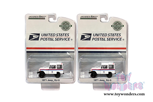 Greenlight - Jeep&reg; DJ-5 United States Postal Service (USPS&reg;) (1971, 1/64 scale diecast model car, White/Red/Blue) 29997/48