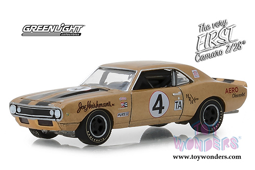 Greenlight - Chevrolet&reg; Camaro&reg; Z28 #4 Johnny Moore Aero Chevy&reg; "The Very First" (1967, 1/64 scale diecast model car, Gold) 30001/48