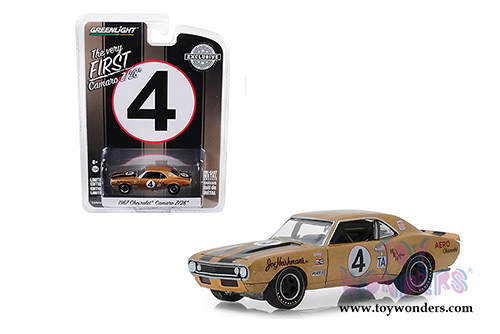 Greenlight - Chevrolet&reg; Camaro&reg; Z28 #4 Johnny Moore Aero Chevy&reg; "The Very First" (1967, 1/64 scale diecast model car, Gold) 30001/48