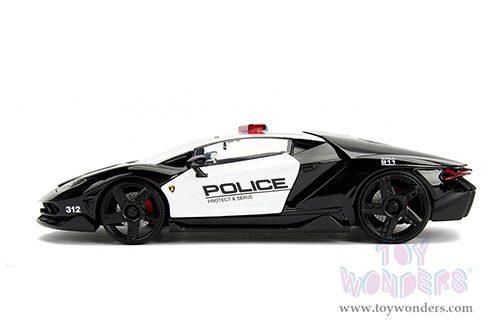 Jada Toys Hyper-Spec - Lamborghini Centenario Police Hardtop (1/24, diecast model car, Black/White) 30011/4