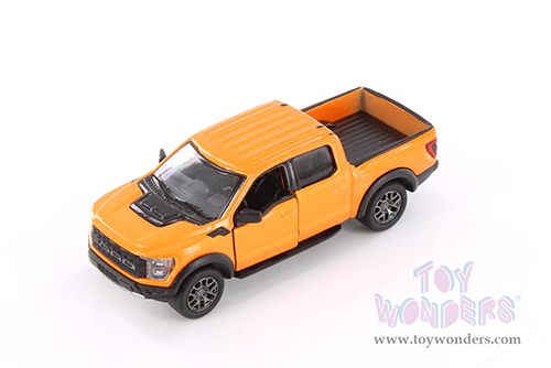 3001D Kinsmart 2022 Ford F-150 Raptor Pickup Truck Orange Diecast Model Car