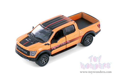 3001DF Kinsmart 2022 Ford F-150 Raptor Pickup Truck Orange Diecast Model Car
