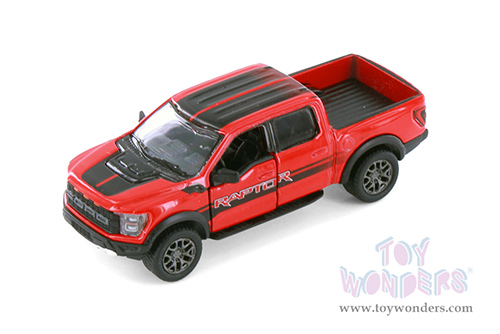 3001DF Kinsmart 2022 Ford F-150 Raptor Pickup Truck Red Diecast Model Car