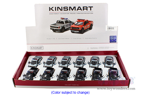 3001DP/2 Kinsmart 2022 Ford F-150 Raptor Police Diecast Model Car Display Box Package