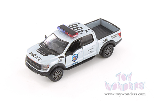 3001DPR Kinsmart 2022 Ford F-150 Raptor Police Firefighter Silver Diecast Model Car