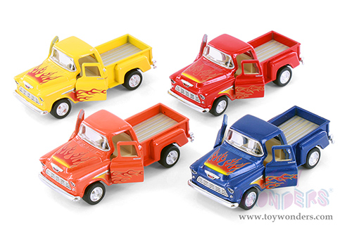 3002DF Kinsmart 1955 Chevy Stepside Pickup Truck Livery Diecast Model Car 