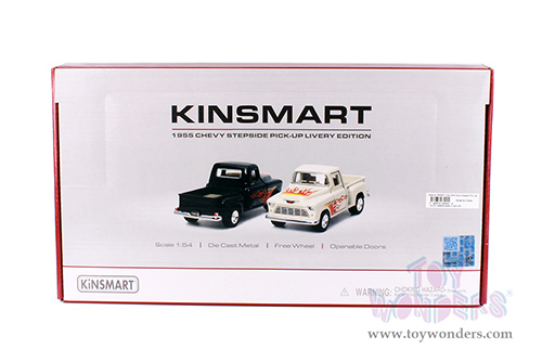 3002DF Kinsmart 1955 Chevy Stepside Pickup Truck Livery Diecast Model Car 