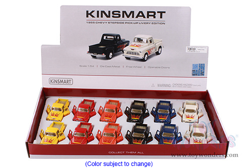 3002DF Kinsmart 1955 Chevy Stepside Pickup Truck Livery Diecast Model Car Display Box Package