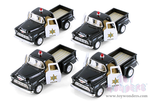 3002DP Kinsmart 1955 Chevy Stepside Pickup Truck Police Diecast Model Car