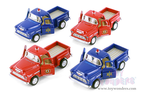 3002DPR Kinsmart 1955 Chevy Stepside Pickup Truck Police Firefighter Diecast Model Car