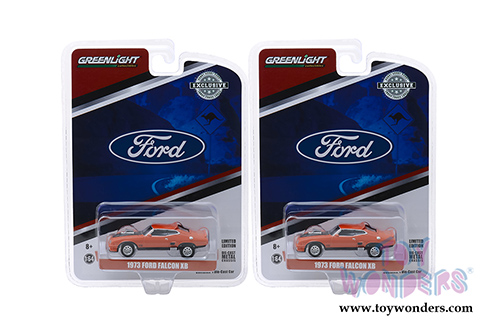 Greenlight - Ford Falcon XB Custom Hardtop (1973, 1/64 scale diecast model car, Burnt Orange with Black Stripes) 30041/48
