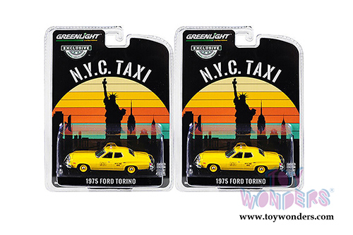 Greenlight - Ford Torino NYC Taxicab (1975, 1/64 scale diecast model car, Yellow) 30058/48