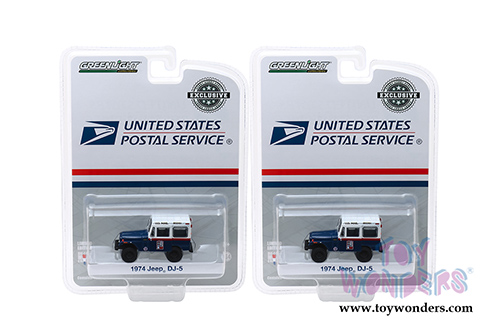 Greenlight - Jeep&reg; DJ-5 United States Mail Civil Defense (1974, 1/64 scale diecast model car, White/Red/Blue) 30070/48
