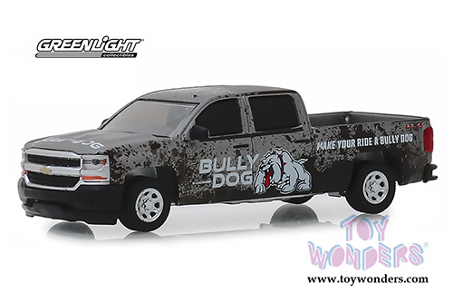 Greenlight - Chevrolet&reg; Silverado Bully Dog Pickup Truck (2018, 1/64 scale diecast model car, Dark Gray) 30084/48