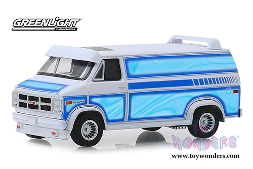 Greenlight - GMC&reg; Vandura Custom Van (1983, 1/64 scale diecast model car, White/Light Blue) 30094/48