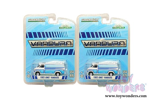 Greenlight - GMC&reg; Vandura Custom Van (1983, 1/64 scale diecast model car, White/Light Blue) 30094/48