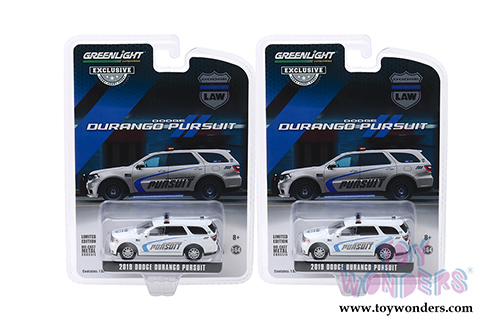 Greenlight - Dodge Durango Pursuit Police SUV (2019, 1/64 scale diecast model car, White) 30119/48