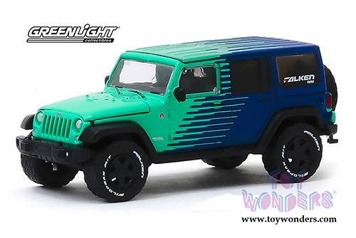Greenlight - Jeep&reg; Wrangler Unlimited - Falken Tires (2017, 1/64 scale diecast model car, Green/Blue) 30124/48