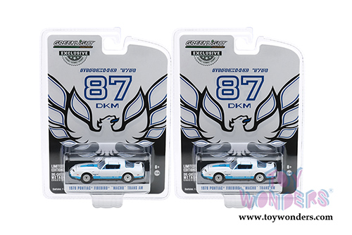 Greenlight - Pontiac&reg; Firebird&reg; T/A "Macho" #87 by Mecham Design (1978, 1/64 scale diecast model car, White/Blue) 30150/48