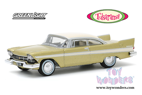 Greenlight - Plymouth Belvedere Tulsa, Oklahoma "Tulsarama" 1957 Underground Vault (1957, 1/64 scale die cast model car, Desert Gold/Sand Dune White) 30157/48