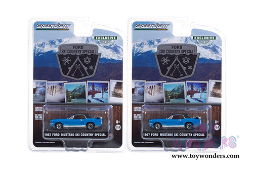 Greenlight - Ford Mustang Coupe Ski Country Special (1967, 1/64 scale diecast model car, Vail Blue) 30171/48