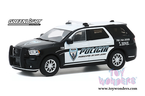 Greenlight - Hot Pursuit Dodge Durango Policia - Municipal de San Juan, Puerto Rico (2018, 1/64 scale diecast model car, Black/White) 30197/48