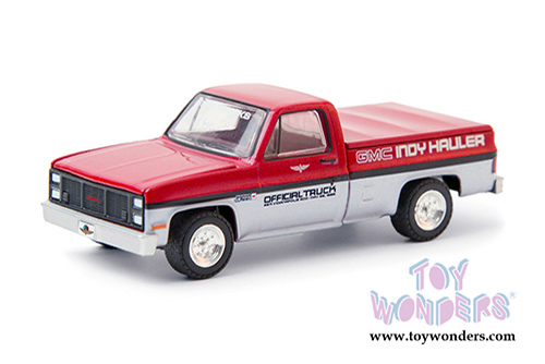 Greenlight - GMC High Sierra Pickup Official Truck with Bed Cover - 69th Annual Indianapolis 500 Mile Race GMC Indy Hauler (1985, 1/64 scale diecast model car, Red/White) 30202/48