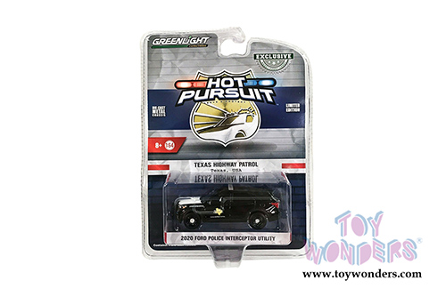 Greenlight - Hot Pursuit | Ford Police Interceptor Utility - Texas Highway Patrol (2020, 1/64 scale diecast model car, Black) 30234/48