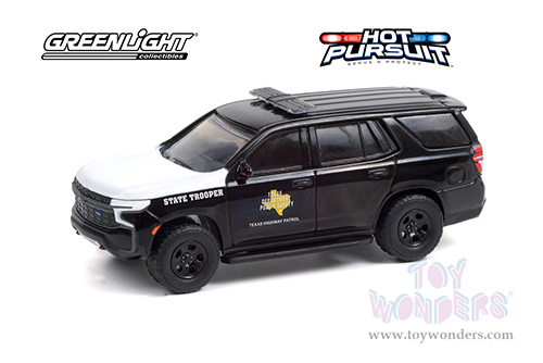 Greenlight Hot Pursuit - Chevrolet&reg; Tahoe Police Pursuit Vehicle - Texas Highway Patrol (2021, 1/64 scale diecast model car, Black) 30235/48