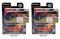Greenlight - Ford Mustang Wide Boots "Wide Boots GT" Goodyear Vintage Ad Cars (1968, 1/64 scale diecast model car, Red) 30247/48