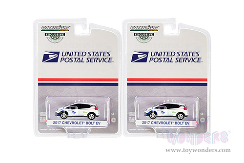 Greenlight - Chevrolet&reg; Bolt - United States Postal Service (USPS&reg;) "Powered by Electricity" (2017, 1/64 scale diecast model car, Blue/White) 30263/48