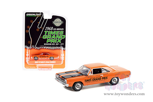 Greenlight - Plymouth Road Runner - 1968 Los Angeles Times Grand Prix at Riverside International Raceway Official Pace Car (1969, 1/64 scale diecast model car, Orange) 30273/48