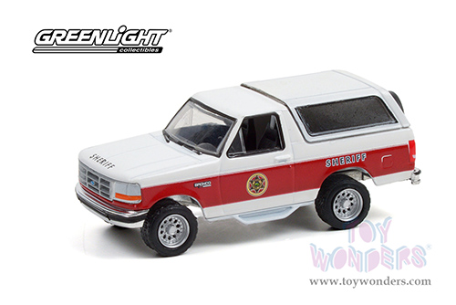 Greenlight - Ford Bronco XLT - Absaroka County Sheriff's Department (1994, 1/64 scale diecast model car, White/Burgundy) 30276/48