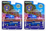 Show product details for Greenlight - Chevrolet® C-10 Custom Deluxe Pickup Truck - Conrail (Consolidated Rail Corporation) Police (1981, 1/64 scale diecast model car, Blue/White) 30278/48