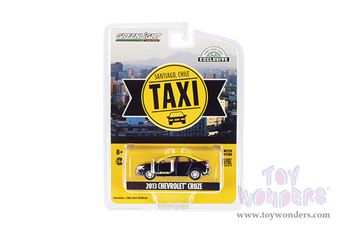 Greenlight - Chevrolet&reg; Cruze Taxi Santiago Chile (2013, 1/64 scale diecast model car, Black/Yellow) 30282/48