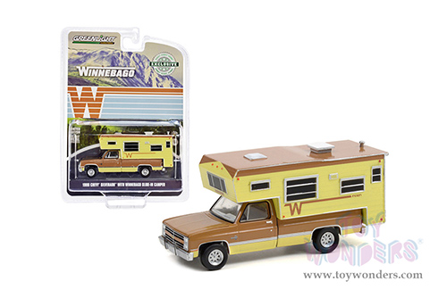 Greenlight - Chevrolet&reg; C20 Silverado Camper Special with Winnebago Slide-In Camper (1986, 1/64 scale diecast model car, Copper Canyon & Doeskin Tan) 30288/48