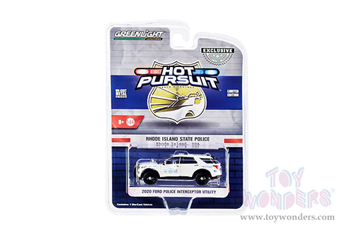 Greenlight Hot Pursuit - Ford Police Interceptor Utility - Rhode Island State Police (2020, 1/64 scale diecast model car, White) 30295/48