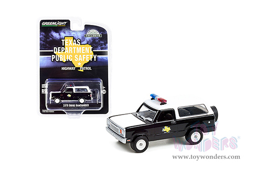 Greenlight - Dodge Ramcharger - Texas Department of Public Safety (1978, 1/64 scale diecast model car, Black/White) 30302/48