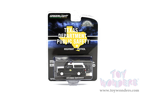 Greenlight - Dodge Ramcharger - Texas Department of Public Safety (1978, 1/64 scale diecast model car, Black/White) 30302/48