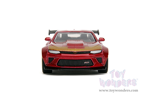 Jada Toys - Hollywood Rides | Marvel Avengers Chevrolet® Camaro® with Iron Man Diecast Figure (2016, 1/32 scale diecast model car, Red/Gold) 30309