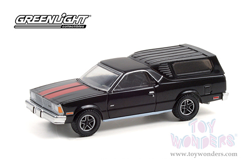 Greenlight - Chevrolet&reg; El Camino with Camper Shell (1981, 1/64 scale diecast model car, Black/Red) 30310/48
