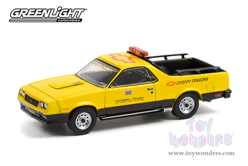 Greenlight - Chevrolet® El Camino SS 70th Annual Indianapolis 500 Mile Race Official Truck (1986, 1/64 scale diecast model car, Yellow/Black) 30311/48