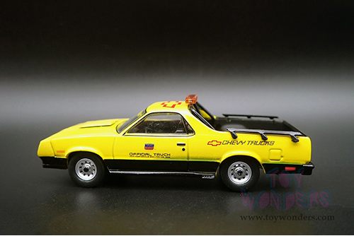 Greenlight - Chevrolet® El Camino SS 70th Annual Indianapolis 500 Mile Race Official Truck (1986, 1/64 scale diecast model car, Yellow/Black) 30311/48