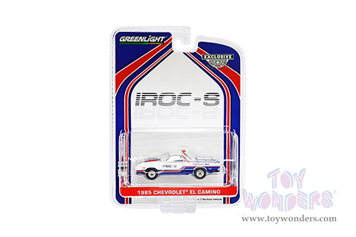 Greenlight - Chevrolet&reg; El Camino SS International Race of Champions (IROC) Official Pace Car IROC-S #001 (1985, 1/64 scale diecast model car, White/Blue/Orange) 30312/48