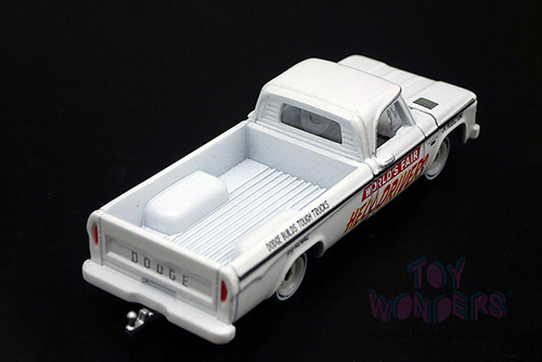 Greenlight - Dodge D-100 Pickup Truck Hell Drivers - "New York World’s Fair" (1964-1965) (1966, 1/64 scale diecast model car, White) 30331/48