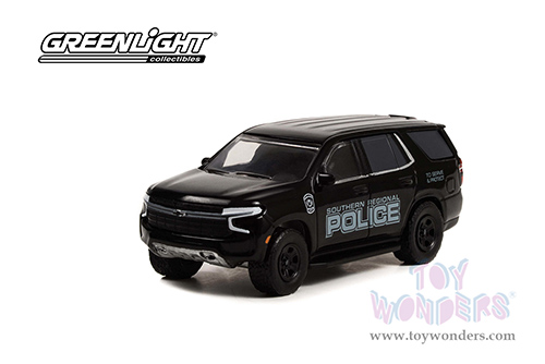 Greenlight - Hot Pursuit | Chevrolet&reg; Tahoe Police Pursuit Vehicle (PPV) - Southern Regional Police Department, Pennsylvania (2021, 1/64 scale diecast model car, Black) 30342/48