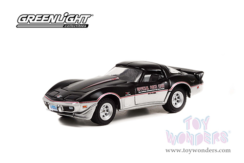 Greenlight - Chevrolet&reg; Corvette - 62nd Annual Indianapolis 500 Mile Race Official Pace Car (1978, 1/64 scale diecast model car, Black/Light Gray) 30347/48