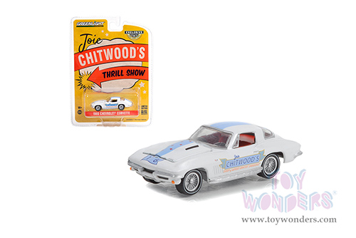 Greenlight - Chevrolet&reg; Corvette - Joie Chitwood Thrill Show "Legion of Worlds Greatest Daredevils" (1966, 1/64 scale diecast model car, White) 30357/48