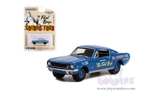 Greenlight - Ford Mustang Fastback - "The Ford Boys" Bill Goodro Ford, Denver, Colorado (1965, 1/64 scale diecast model car, Blue) 30366/48